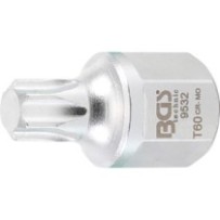 BGS   9532   Punta de vaso para correas acanaladas   entrada 12,5 mm (1/2")   hexágono exterior 22 mm   perfil en T (para Torx) 