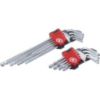 BGS Diy   822   Juego de llaves en ángulo   largas   con perfil en T (para Torx) T10 - T50 / hexágono interior 1,5 - 10 mm  18 p