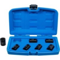 BGS   5291   Juego de llaves de vaso de perfil en espiral/ extractores de tornillos   entrada 12,5 mm (1/2")   17 - 26 mm   7 pi