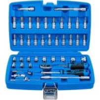 BGS   2141   Juego de llaves de vaso   entrada 6,3 mm (1/4")   medidas en pulgadas   46 piezas