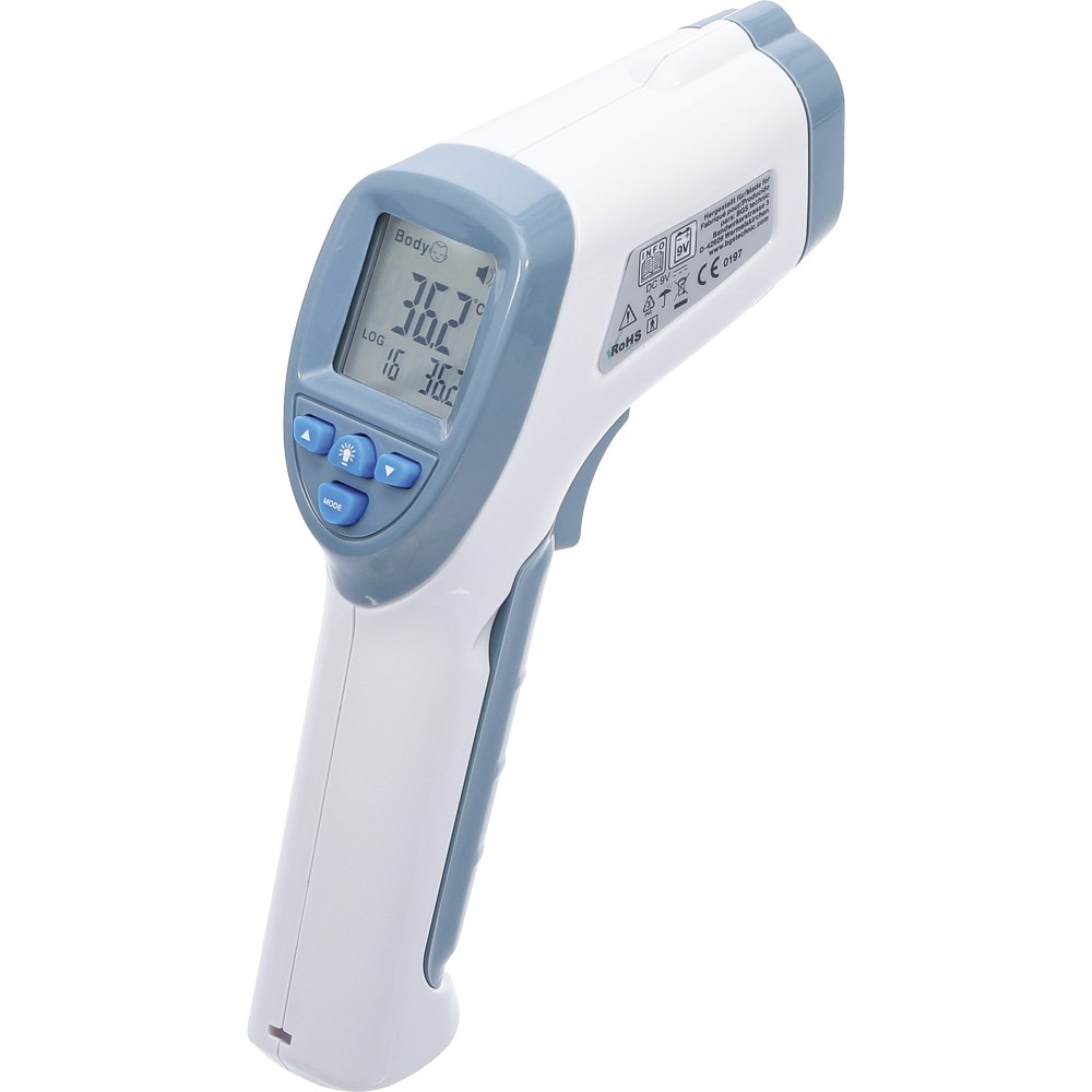 BGS   6007   Termómetro de fiebre para la frente   sin contacto, por infrarrojos   para personas + medición de objetos   0 - 100