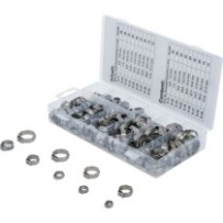 BGS   14115   Surtido de abrazaderas de acero inoxidable   Ø 5,8 - 21 mm   170 piezas