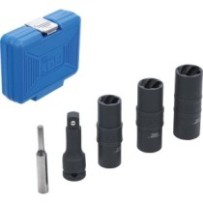 BGS   7467   Juego de puntas de vaso de impacto especiales -con inserto reversible   hexágono y destornillador de 17 - 19 - 21 m