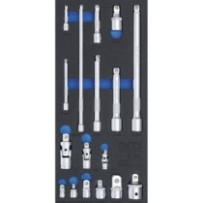 BGS   4144   Bandeja para carro 1/3: Juego de extensiones, adaptadores y articulaciones   17 piezas