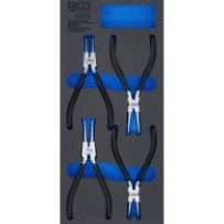 BGS   4025   Bandeja para carro 1/3: Juego de alicates de puntas (circlip)   4 piezas