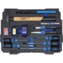 BGS   3353   Bandeja de espuma para BGS BOXSYS1 & 2: Juego de martillo, alicates, destornilladores   12 piezas