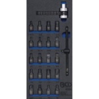 BGS   4094   Bandeja para carro 1/3: Vasos para tapón de cárter y llaves de cadena para filtros de aceite   22 piezas