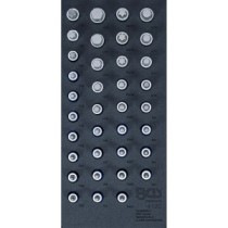 BGS   4120   Bandeja para carro 1/3: Juego de puntas de vaso   entrada 12,5 mm (1/2")   hexágono interior, perfil en T (para Tor