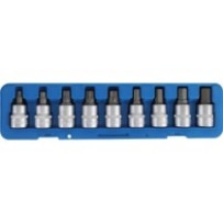 BGS   5189   Juego de puntas de vaso   entrada 20 mm (3/4")   hexágono interior, perfil en T (para Torx)   9 piezas