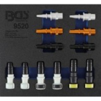 BGS   9520   Bandeja para carro 1/6: Surtido de tapones de cierre para tubos de combustible   12 piezas