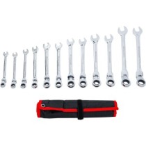BGS Diy   30002   Juego de llaves combinadas con carraca   cabeza flexible   8 - 19 mm   12 piezas