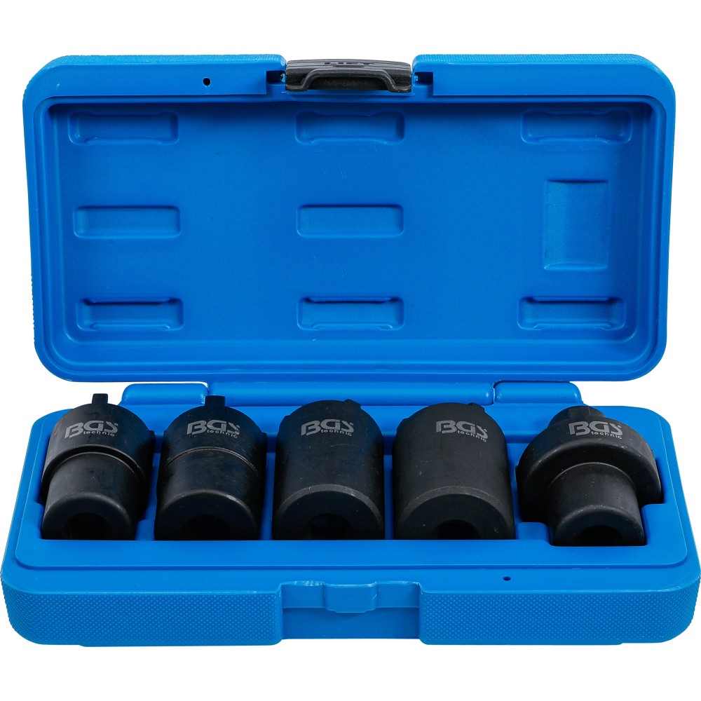 BGS   67220   Juego de vasos almenados para tuercas ranuradas   5 piezas