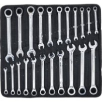 BGS Diy   30010   Juego de llaves combinadas con carraca   medidas métricas + de pulgadas   22 piezas