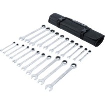 BGS Diy   30010   Juego de llaves combinadas con carraca   medidas métricas + de pulgadas   22 piezas
