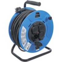 BGS   3378   Enrollador de cable   50 m   3 x 1,5 mm²   4 tomas con tapas de cierre   IP 44   3500 W