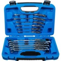 BGS   6180   Juego de llaves combinadas con carraca de doble articulación   angulable   8 - 19 mm   12 piezas
