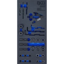 BGS   6682   Bandeja para carro 1/3: Juego de herramientas de plantillas para taladrar culatas   28 piezas