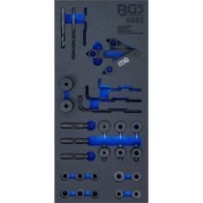 BGS   6682   Bandeja para carro 1/3: Juego de herramientas de plantillas para taladrar culatas   28 piezas