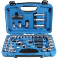 BGS   2181   Juego de llaves de vaso con agujero pasante   Gear Lock   4,5 - 25 mm   52 piezas