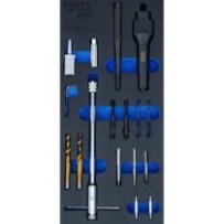 BGS   8297   Bandeja para carro 1/3: Juego de extracción y reparación de roscas de calentadores   M8, M10   17 piezas
