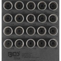BGS   9556   Bandeja para carro 1/6: Juego para tuercas de ruedas para Opel (tipo A)   20 piezas