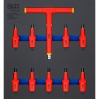 BGS   70217   Bandeja para carro 2/3: Juego de puntas de vaso VDE   entrada 12,5 mm (1/2")   perfil en T (para Torx) T20 - T55  