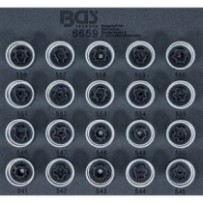 BGS   6659   Bandeja para carro 1/6: Juego para tuercas de ruedas de VAG   20 piezas