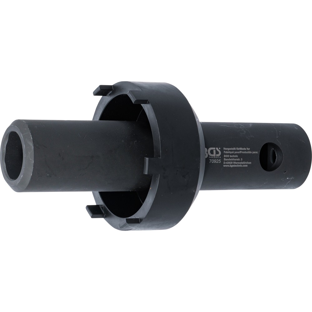BGS   70925   Llave para tuercas ranuradas del eje trasero   pines en el exterior   para Mercedes-Benz   92 mm
