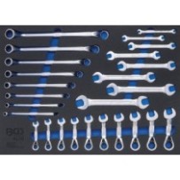 BGS   4016   Bandeja para carro 3/3: Llaves fijas dobles, llaves de estrella dobles, llaves combinadas con carraca   26 piezas