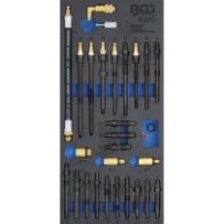 BGS   6960   Bandeja para carro 1/3: Juego de adaptadores para los comprobadores de compresión y pérdida de presión   30 piezas