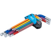 BGS  74452  Juego de llaves allen  multicolor  hexágono interior, hexágono interior con cabeza de bola 1,5 - 10 mm  9 piezas