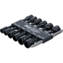 BGS  74423  Juego de llaves de vaso hexagonal  entrada 6,3 mm (1/4")  para taladros eléctricos  1/4 - 1/2", 6 - 13 mm  14 piezas
