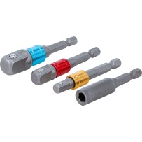 BGS Diy   20814   Juego de adaptadores para taladros eléctricos   de colores   entrada hexágono exterior 6,3 mm (1/4")   6,3 mm