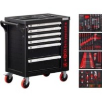 BGS Diy  6055  Carro de herramientas  6 cajones  1 puerta lateral  con 158 herramientas