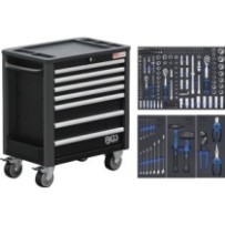 BGS  4140  Carro de herramientas  7 cajones  con altura extra baja  con 209 herramientas