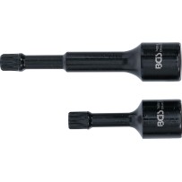 BGS  74590  Juego de puntas de vaso especial de impacto  12,5 mm (1/2")  dentado múltiple interior (para XZN) M12  para VAG  2 p