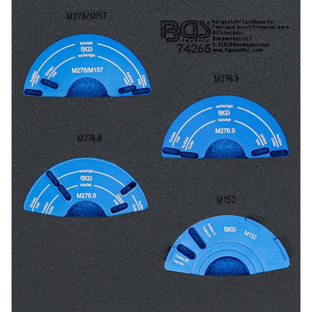 BGS | 74265 | Bandeja para carro 1/6: Juego de herramientas de ajuste del árbol de levas | para Mercedes-Benz M152, M157, M276, M278