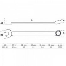 BGS | 1228-10 | Llave combinada | extra larga | 10 mm