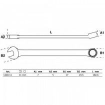 BGS | 1228-11 | Llave combinada | extra larga | 11 mm