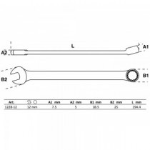 BGS | 1228-12 | Llave combinada | extra larga | 12 mm