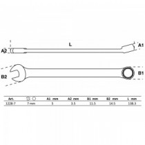 BGS | 1228-7 | Llave combinada | extra larga | 7 mm