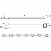 BGS | 1229-27 | Llave combinada | extra larga | 27 mm