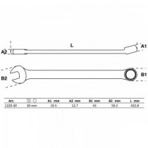 BGS | 1229-30 | Llave combinada | extra larga | 30 mm