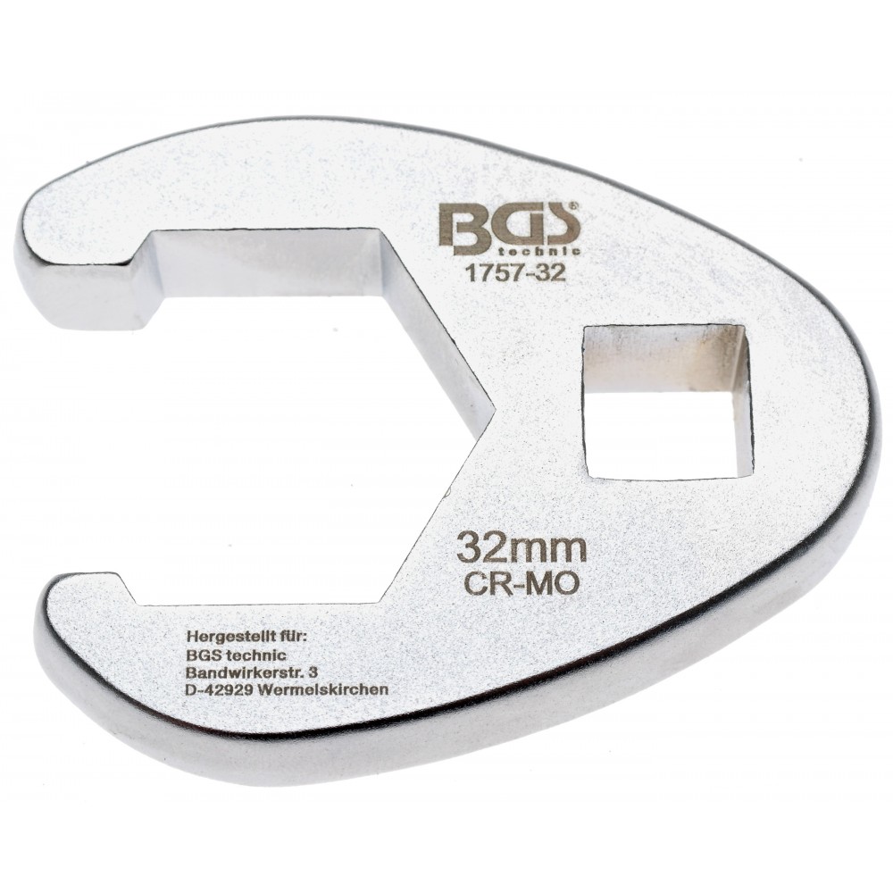 BGS | 1757-32 | Llave boca hexagonal abierta (crowfoot) | entrada 12,5 mm (1/2") | 32 mm