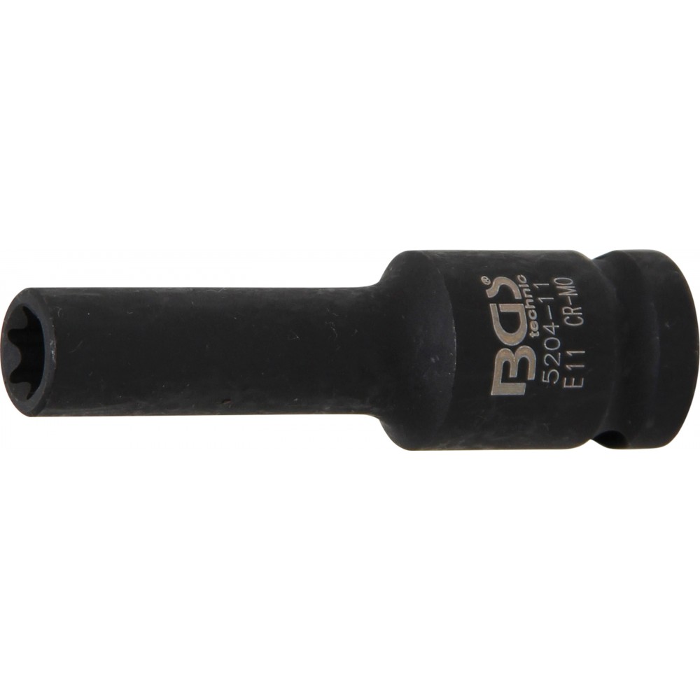 BGS | 5204-11 | Llave de vaso de impacto E-Torx, larga | entrada 12,5 mm (1/2") | E11