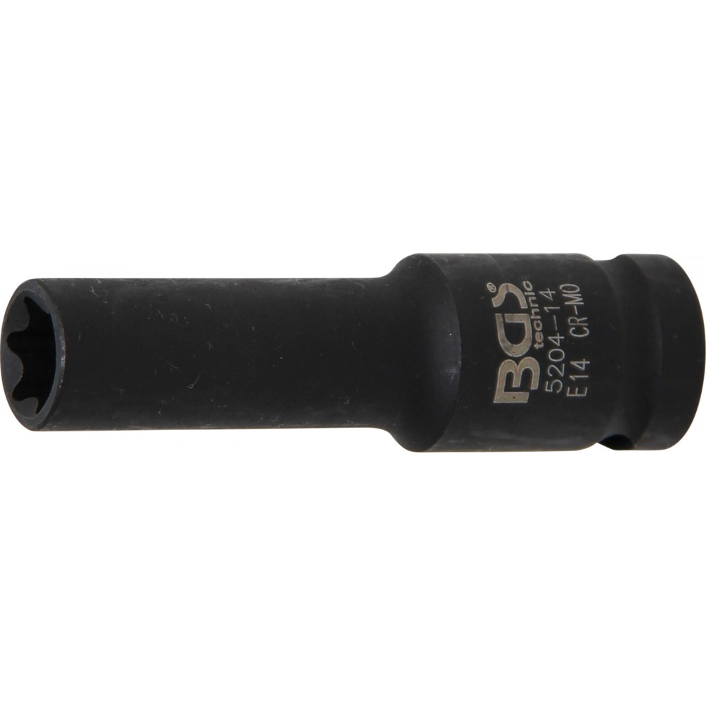 BGS | 5204-14 | Llave de vaso de impacto E-Torx, larga | entrada 12,5 mm (1/2") | E14