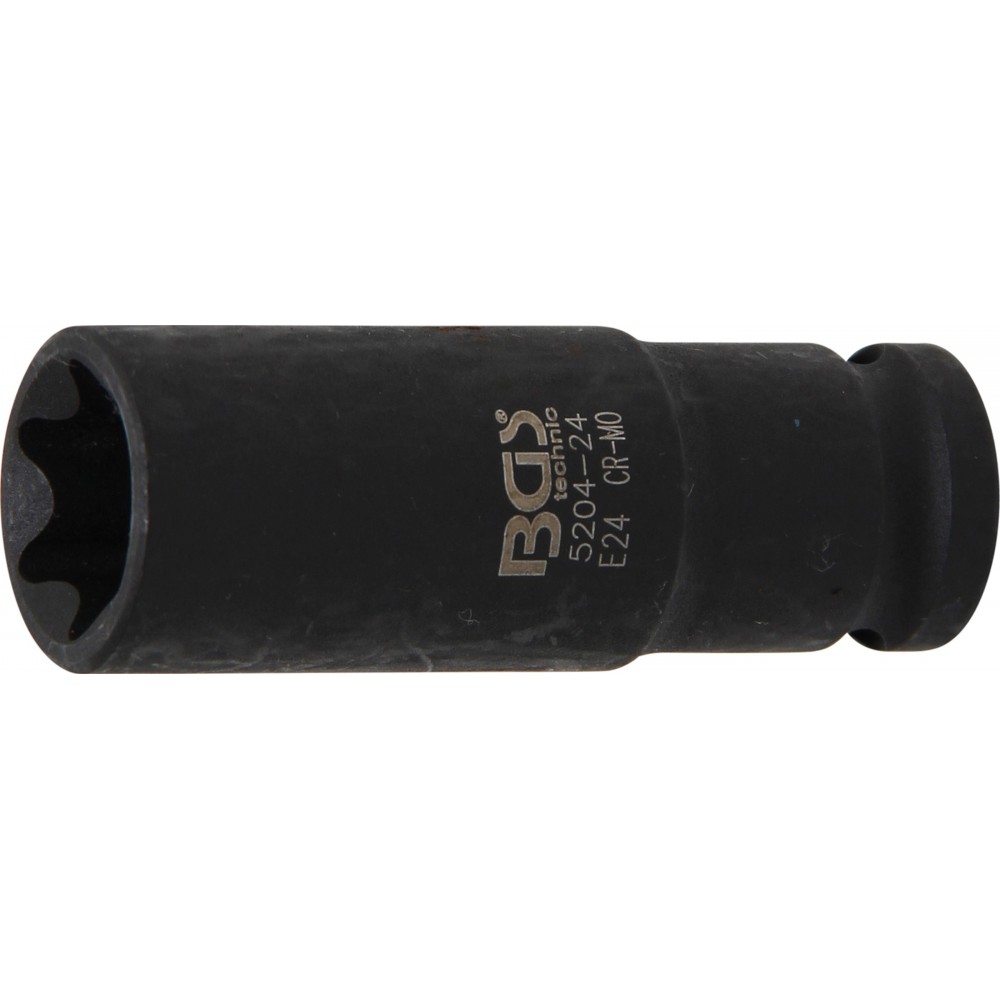 BGS | 5204-24 | Llave de vaso de impacto E-Torx, larga | entrada 12,5 mm (1/2") | E24