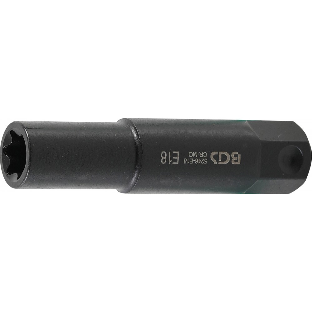 BGS | 5246-E18 | Llave de vaso E-Torx, extra larga | entrada 22 mm | E18