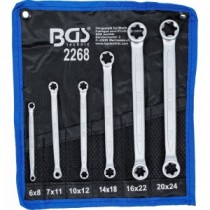 BGS | 2268 | Juego de llaves de estrella dobles con cabezas E-Torx | E6 x E8 - E20 x E24 | 6 piezas