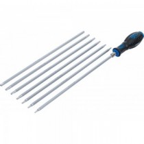 BGS | 2325 | Juego de destornilladores con puntas intercambiables | perfil en T (para Torx) / T-Star (para Torx Plus) | 8 piezas